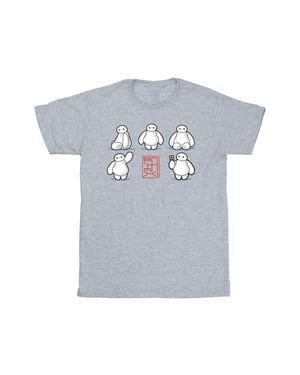 Disney Mens Big Hero 6 Baymax Many Poses T-Shirt (Sports Grey)