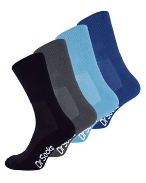 4 par multipack bambu diabetessockor för herrar | Dr.Socks | icke elastiska extra breda diabetessockor för svullna fötter - BNG