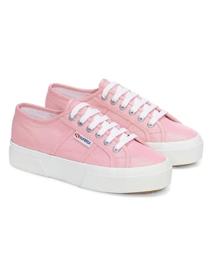 Superga Dames/Dames 2740 Lame Platform Trainers (Roze Begonia Iridescent)