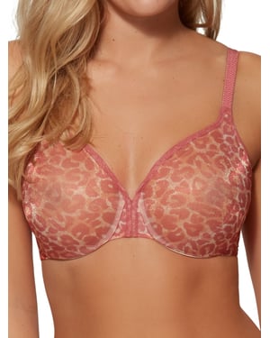 Glossies Sheer Plunge Bra - Animal Print