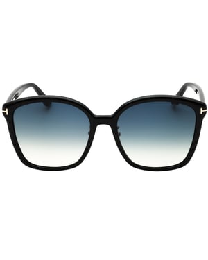 Tom Ford Smoke Gradient Lens Glanzend zwarte zonnebril