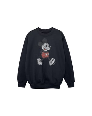 Disney Jongens Wandelend Mickey Mouse Katoenen Sweatshirt (Zwart)