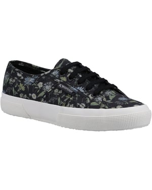 Superga 2750 Floral Print Cotton Damestrainers Donkergrijs/Bloemenprint