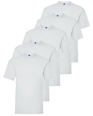 Kruze | Mens Crew Neck T-Shirts (5 Pack) - White