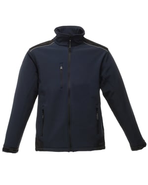 Regatta Mens Sandstorm Hardwearing Softshell Jacket (water Repellent) (Navy/Black)