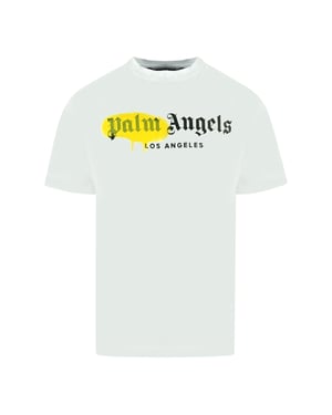 Palm Angels LA Spray Paint Logo White T-Shirt