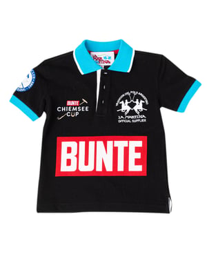 Boy's short-sleeved polo shirt with contrasting lapel collar 2KP049
