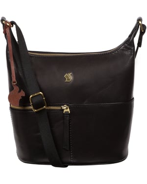 Little Kristin' Black Leather Shoulder Bag