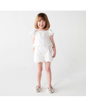 River Island Mini Girls Playsuit White Broderie Floral
