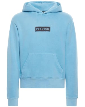 Palm Angels Garment Dyed Box Logo Light Blue Hoodie