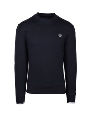 Men's Fred Perry Crew Neck Sweatshirt in Navy