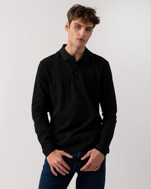 BOSS Green Plisy Heren Lange Mouwen Polo Shirt