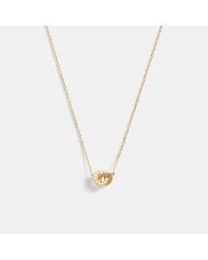 Interlocking Open Circle Pearl Pendant Necklace