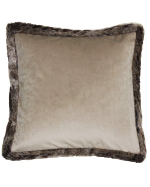 Paoletti Kiruna Velvet Faux Fur Trimmed Cushion Cover