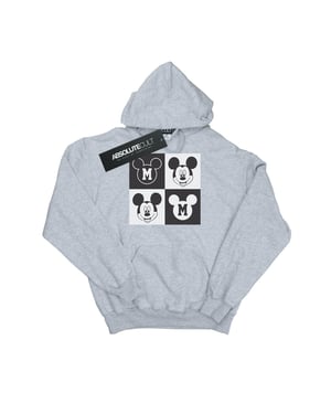 Disney Jongens Mickey Mouse Smiling Squares Hoodie (Sportgrijs)
