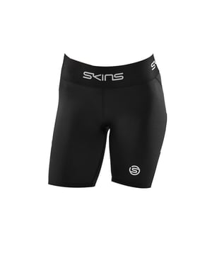 Skins Series-1 Stretch Waist Black Womens Half Tights Shorts SO40100029001