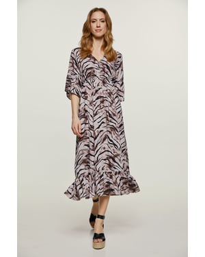 Midi jurk met ruches