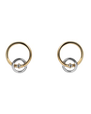 Orphelia 'Antoine' Women's 925 Sterling Silver Stud Earrings - Silver/Gold ZO-7503/1