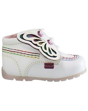 Kickers Hi Faires Kids White Boots