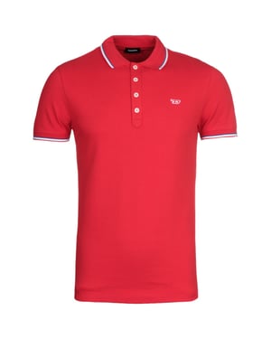 Diesel T-Randy Twin Tipped Red Polo Shirt