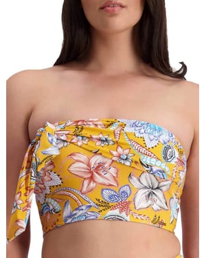 Sunshine Bloom Soft Tube Bikini Top Golden