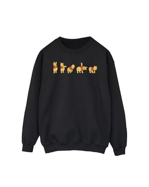 Disney Heren Winnie De Poeh Stretching Sweatshirt (Zwart)