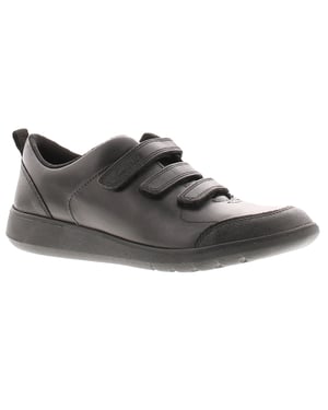 Clarks Boys School Shoes Trainers Scape Sky Leather Lace Up black