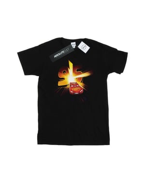 Disney Heren Cars Bliksem McQueen Burst T-Shirt (Zwart)