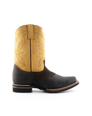Grinders Tan Leather Cowboy Chelsea Boots- Frontier