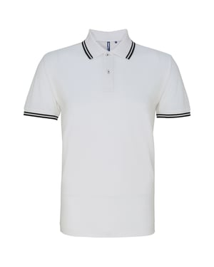 Asquith & Fox Mens Classic Fit Tipped Polo Shirt (White/ Black)