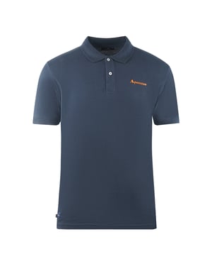 Aquascutum Brand Logo Plain Navy Blue Polo Shirt