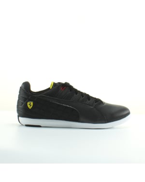 Puma Ferrari Pedale 4 Black Leather Mens Lace Up Trainers 305504 02