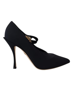 Dolce & Gabbana Zwarte Sokken Stretch Kristallen Hakken Dames Schoenen