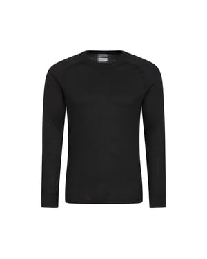 Mountain Warehouse Heren Talus Ronde Hals Thermo Top met Lange Mouwen (Zwart)