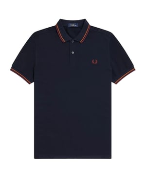 Fred Perry M3600 Twin Tipped Polo Shirt In Navy