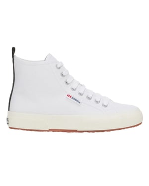 Superga Unisex Adult 2750 Cotton Mid Cut High Tops (White/Black/Avorio)