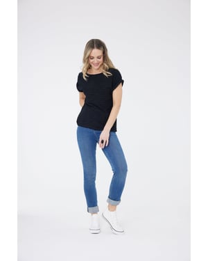 Texturerad T-shirt Maya - Svart