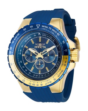 Invicta Aviator 39309 Heren Horloge - Quartz Uurwerk - Roestvrij Staal met blauwe Wijzerplaat - 50mm