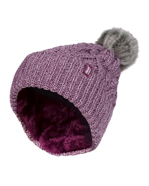 Heat Holders - Pom Pom-muts met boeien voor dames - Roos