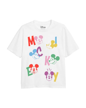 Disney Meisjes Mickey Mouse Letter T-Shirt (Wit)