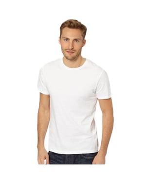Fruit Of The Loom Heren Crew Neck Korte Mouw T-shirt-Wit (5 Pak)