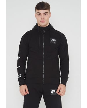 Nike Air Fleece Mens Zip Through Hoodie In Black
