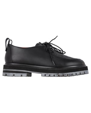 Loro Piana Lace-Up Derby Shoes in Black Leather