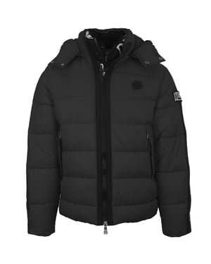 Plein Sport gewatteerd klein rond logo zwart jack