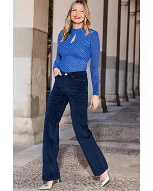 Topaz Blue Sparkle Key Hole Detail Top