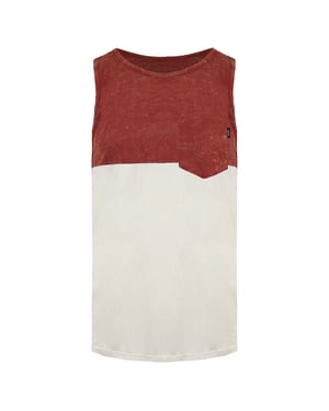 Vans Off The Wall Ronde Hals Mouwloos Wit/Bruin Heren Tanktop VN0ONXFXM