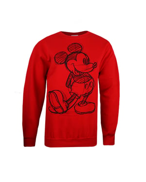 Disney Dames/Dames Mickey Mouse Schets Crew Hals Sweatshirt (Rood)