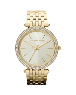 Michael Kors MK3191 Darci Glitz Gold Dial Pave Bezel Crystal Women's Watch