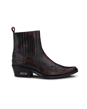 Zwart/bruine Winklepicker cowboy-enkellaarzen voor heren