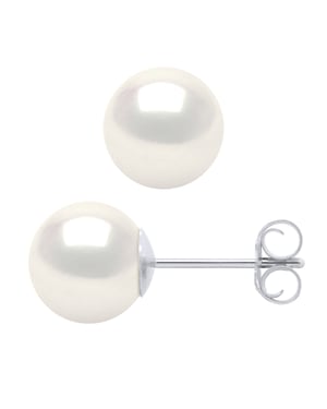 DIADEMA - Earrings - White Gold and Real Freshwater Pearls